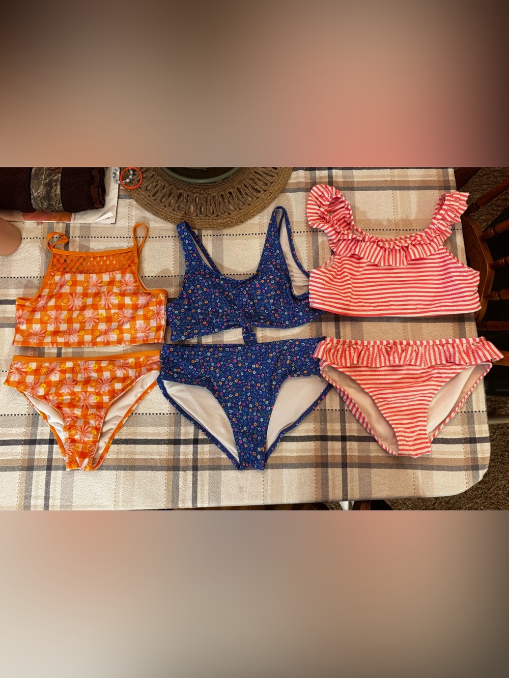 3 Girls’ Swimsuits - Size 14